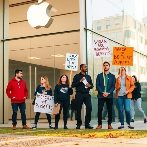 马里兰苹果零售店员工或将罢工争取加薪福利(图1)