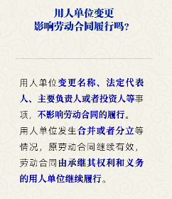 用人单位变更影响劳动合同履行吗?