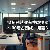 微短剧从业者生态揭秘：00后占四成，月薪3万与