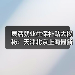 灵活就业社保补贴大揭秘:天津北京上海最新政策详解(图1) 灵活就业社保补贴大揭秘:天津北京上海最新政策详解(图1)