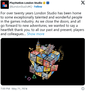 索尼伦敦工作室关闭，回顾其二十年游戏开发历程(图1)